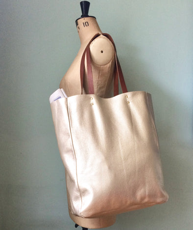 Soft gold leather Hercules tote bag