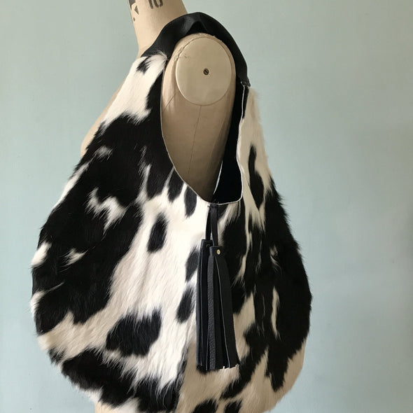 Cowhair Slouch large tote bag