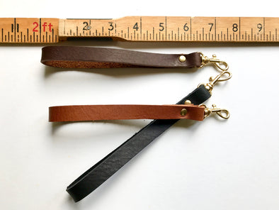 Leather wrist strap, key fob, leather key chain, brown leather wrist strap, black leather wrist strap