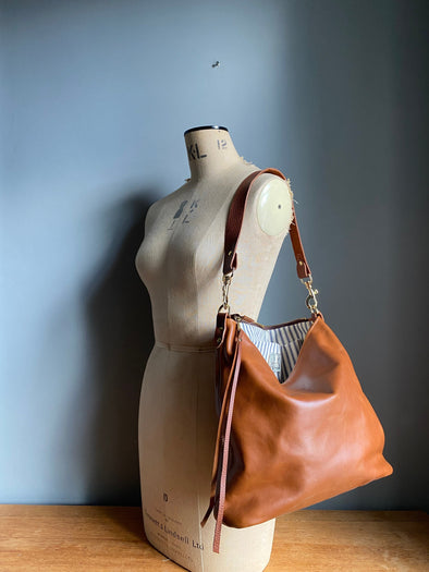 Brown leather bag, brown Irene shoulder bag, tan crossbody purse