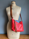 Ginger and Brown red crossbody bag with Liberty cotton lining