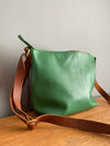 Ginger and Brown green crossbody bag with Liberty cotton lining