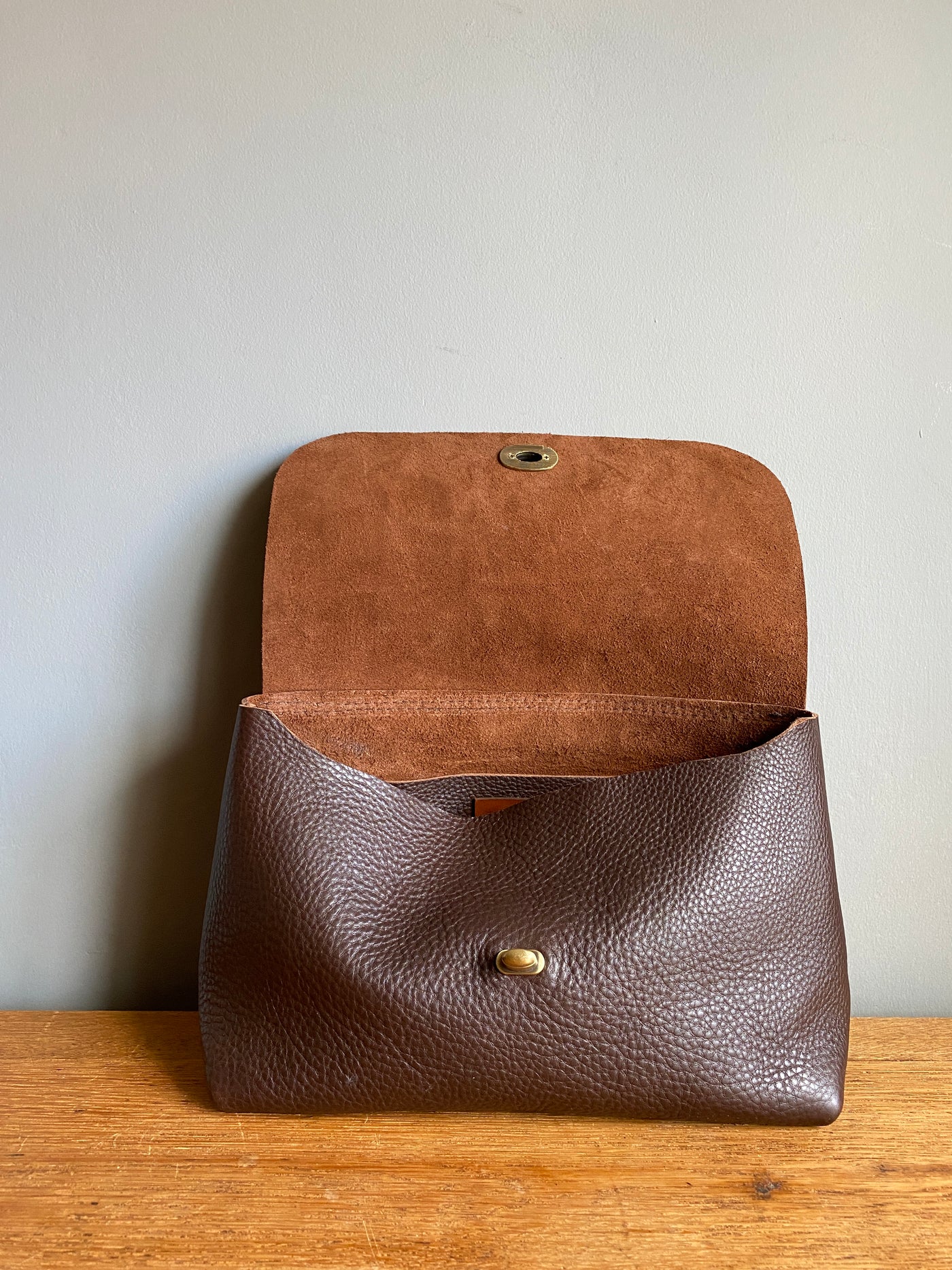 Dark brown leather outlet purse