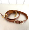 Brown leather crossbody strap