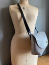 Grey cowhair handbag with crossbody strap