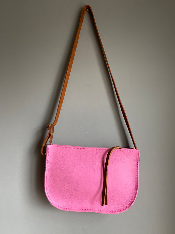 Pink leather Birdie crossbody bag