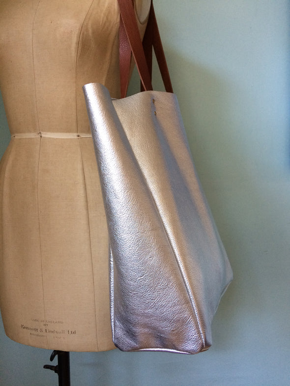 Silver tote bag