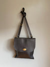 black leather crossbody handbag