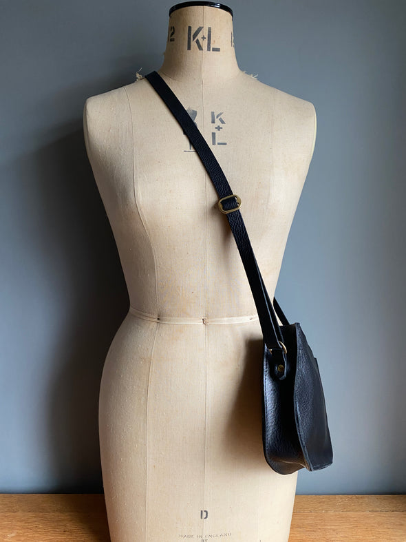 black leather crossbody bag