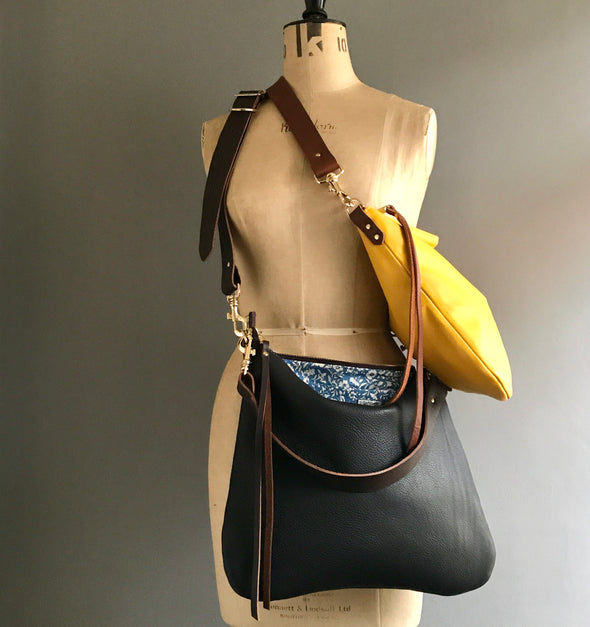 Brown leather messenger bag - Dumpling bag - crossbody or shoulder bag