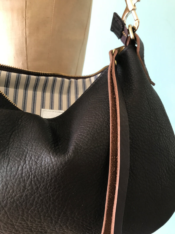 Black leather shoulder strap for purse best sale