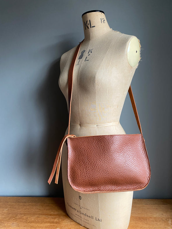 Brown leather Birdie crossbody bag