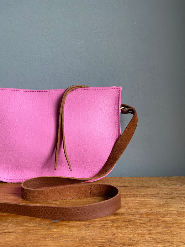 Pink leather Birdie crossbody bag