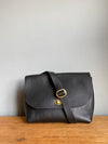 black leather crossbody handbag