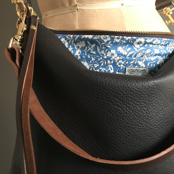 dark brown leather purse