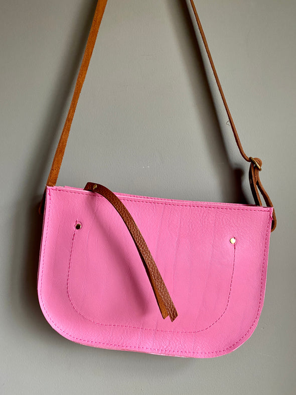 Pink leather Birdie crossbody bag