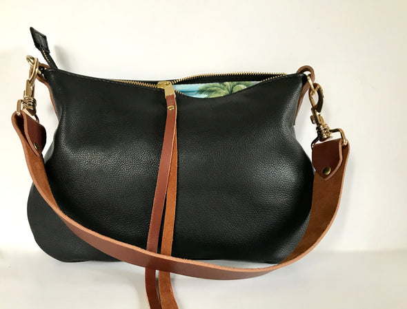 black leather crossbody purse