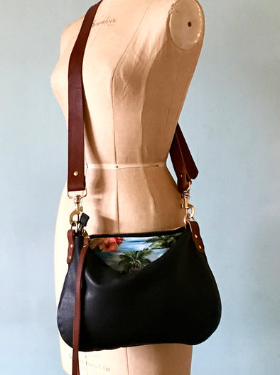 black leather crossbody bag