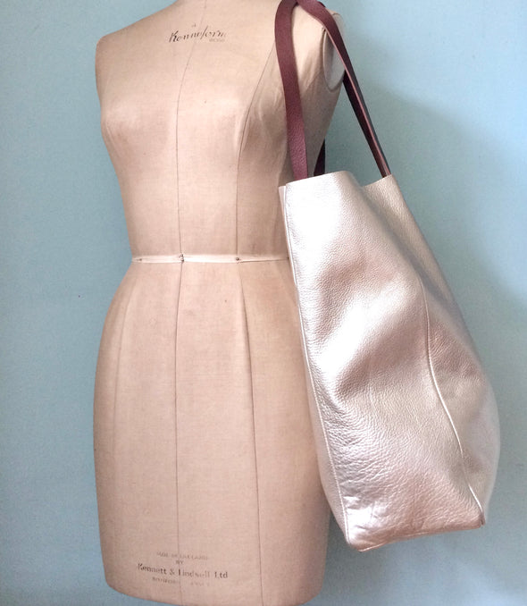 Soft gold leather Hercules tote bag