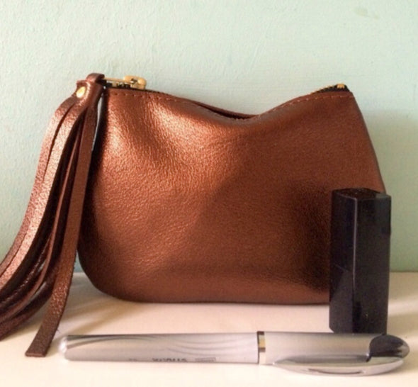 Brown leather purse