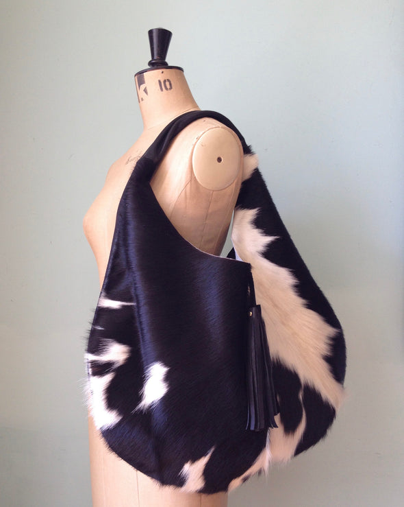 Cowhair Slouch large tote bag