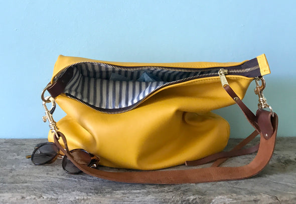 Dumpling messenger bag in yellow - crossbody / shoulder bag