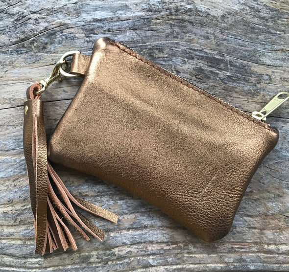 metallic leather purse, silver purse, gold purse