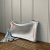 Silver leather purse