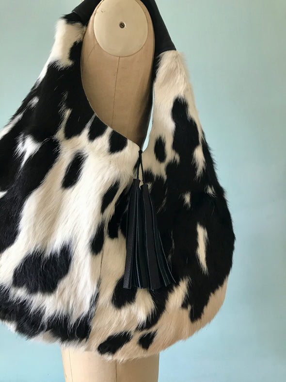 Cowhair Slouch large tote bag