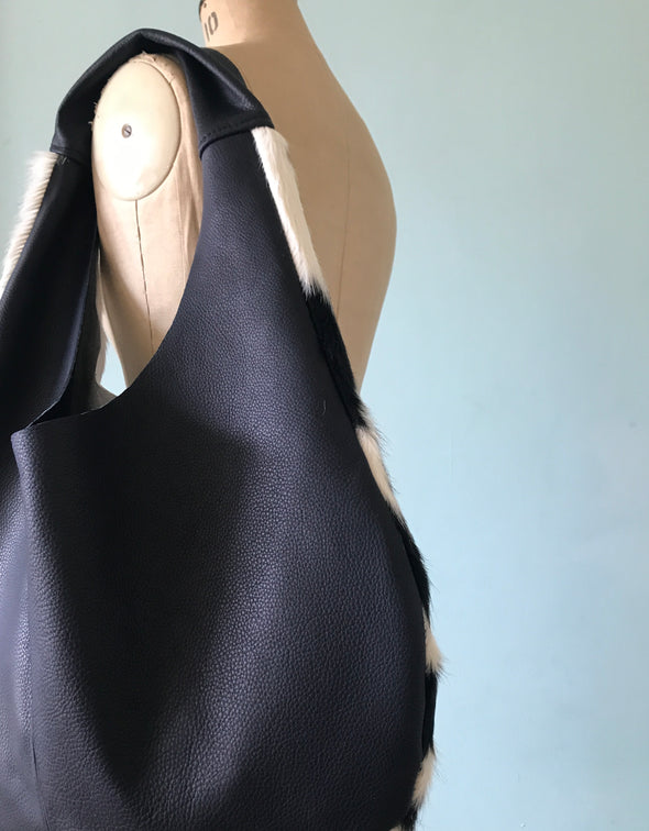 Cowhair Slouch large tote bag