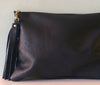 Navy blue leather Clarke clutch, blue leather iPad bag, iPad case, navy clutch purse