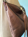 Bronze leather Miss Mason bag, metallic copper leather handbag, bronze evening purse, bronze leather crossbody bag