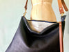 Navy blue leather Miss Mason messenger bag, blue leather crossbody handbag, navy blue purse