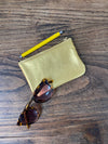 SALE PRICE!  Leather purse, bright gold leather Wicket purse, coin purse, bag tidy, leather pouch