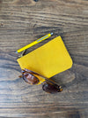 SALE PRICE!  Leather purse, bright yellow leather Wicket purse, coin purse, bag tidy, leather pouch