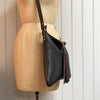 Black leather Miss Mason messenger bag, black leather crossbody handbag, black purse