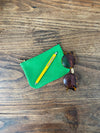 SALE PRICE!  Leather purse, bright green leather Wicket purse, coin purse, bag tidy, leather pouch