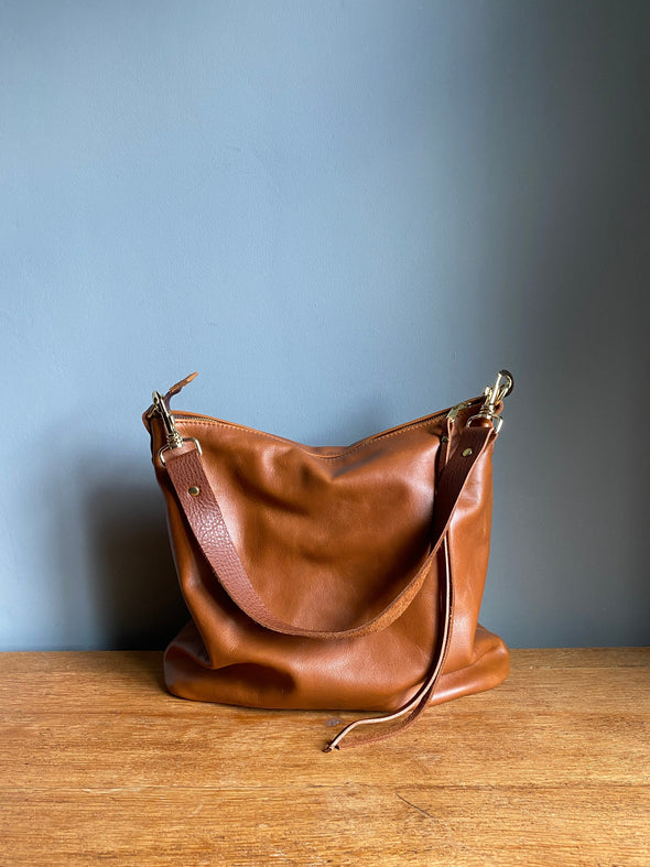 Brown leather bag, brown Irene shoulder bag, tan crossbody purse