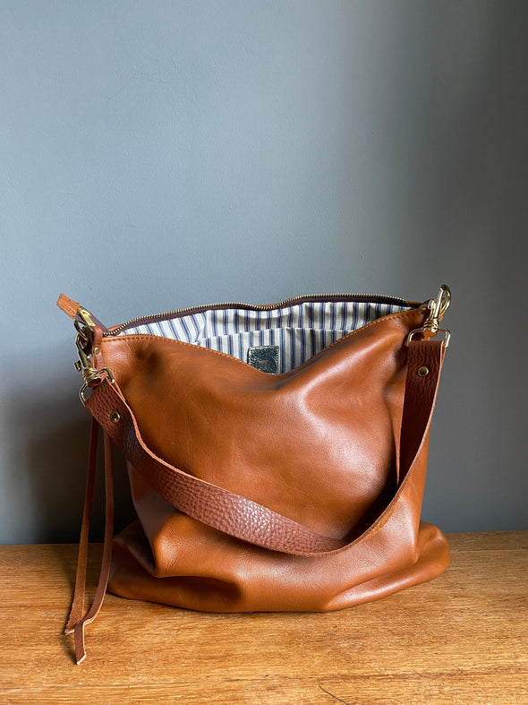 Brown leather bag, brown Irene shoulder bag, tan crossbody purse