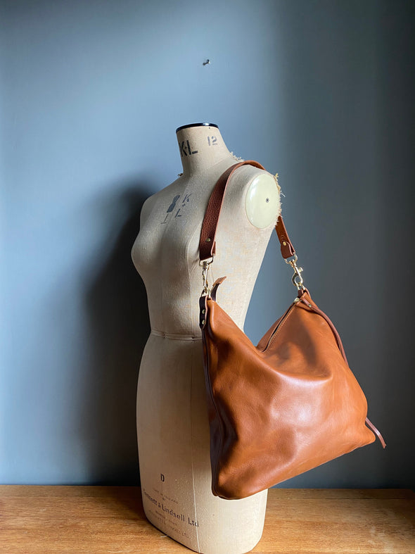 Brown leather bag, brown Irene shoulder bag, tan crossbody purse